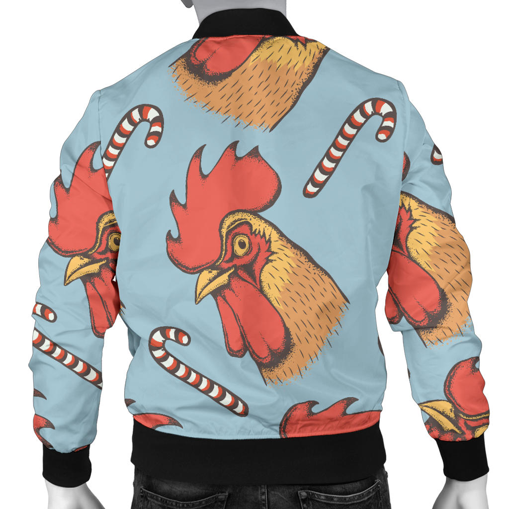 Rooster Pattern Print Design A05 Men Bomber Jacket