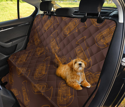 Tuba Pattern Print Design 02 Rear Dog Car Seat Cover Hammock