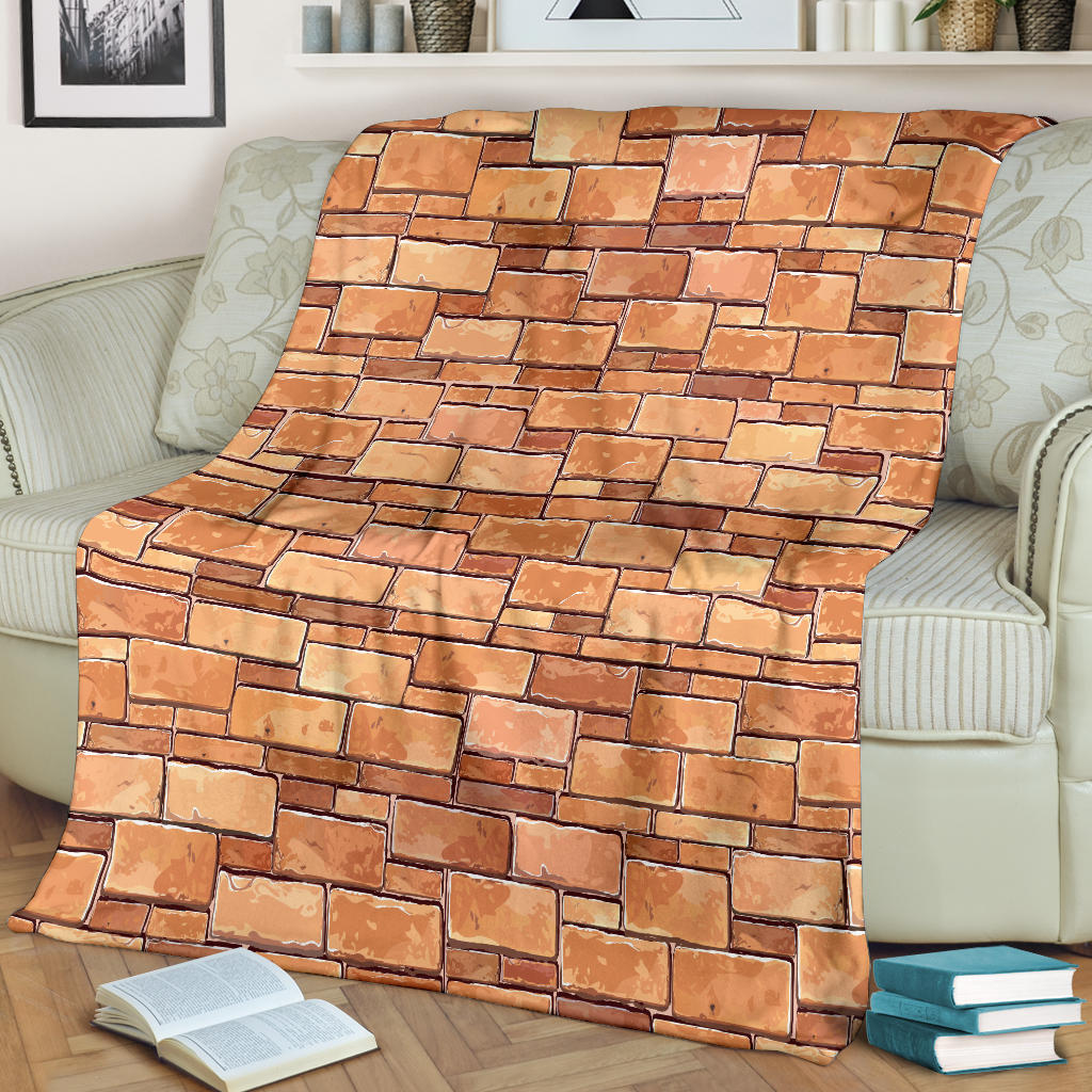 Brick Pattern Print Design 01 Premium Blanket