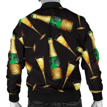 Champagne Pattern Print Design 02 Men Bomber Jacket