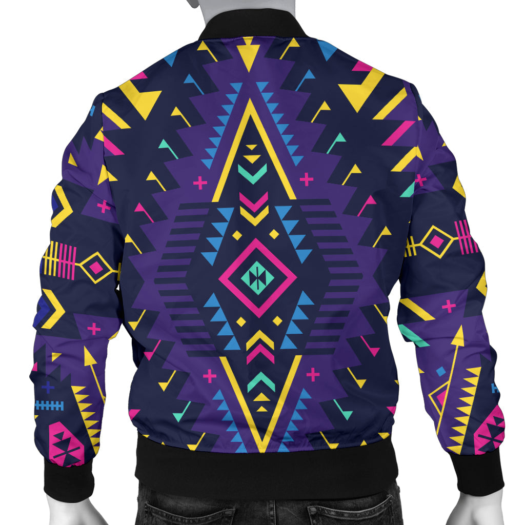 Aztec Pattern Print Design 07 Men Bomber Jacket