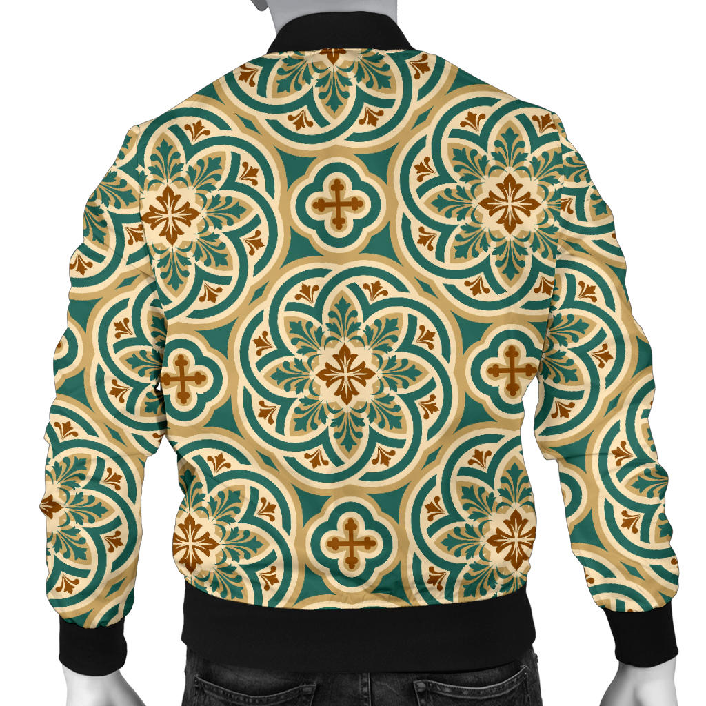 Cross Pattern Print Design 01 Men Bomber Jacket