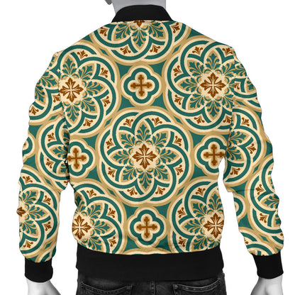 Cross Pattern Print Design 01 Men Bomber Jacket