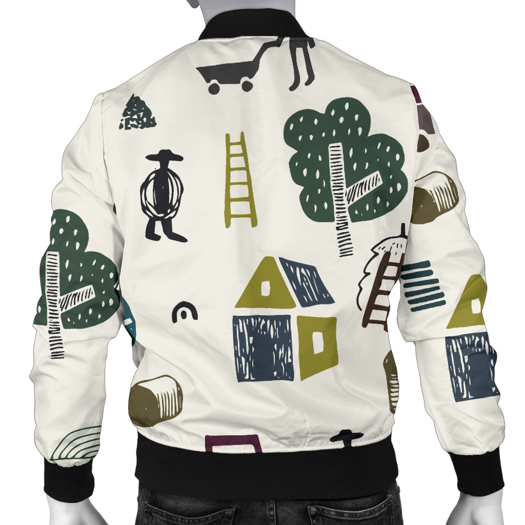 Agricultural Farm Print Design 01 Men Bomber Jacket