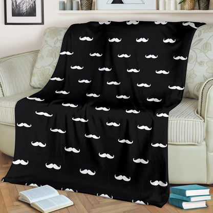 Mustache Pattern Print Design A04 Premium Blanket