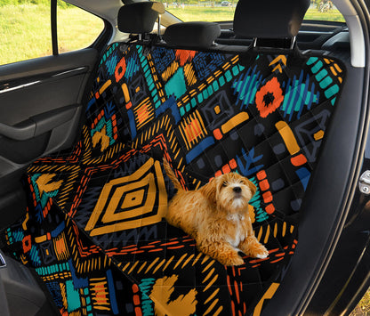 Kente Pattern Print Design 05 Rear Dog Car Seat Cover Hammock
