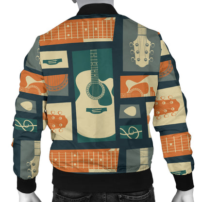 Acoustic Guitar Pattern Print Design 02 Men Bomber Jacket