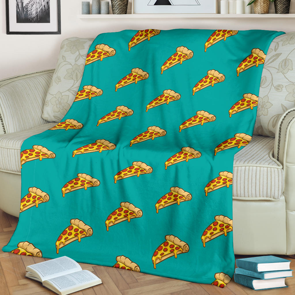 Pizza Pattern Print Design A03 Premium Blanket