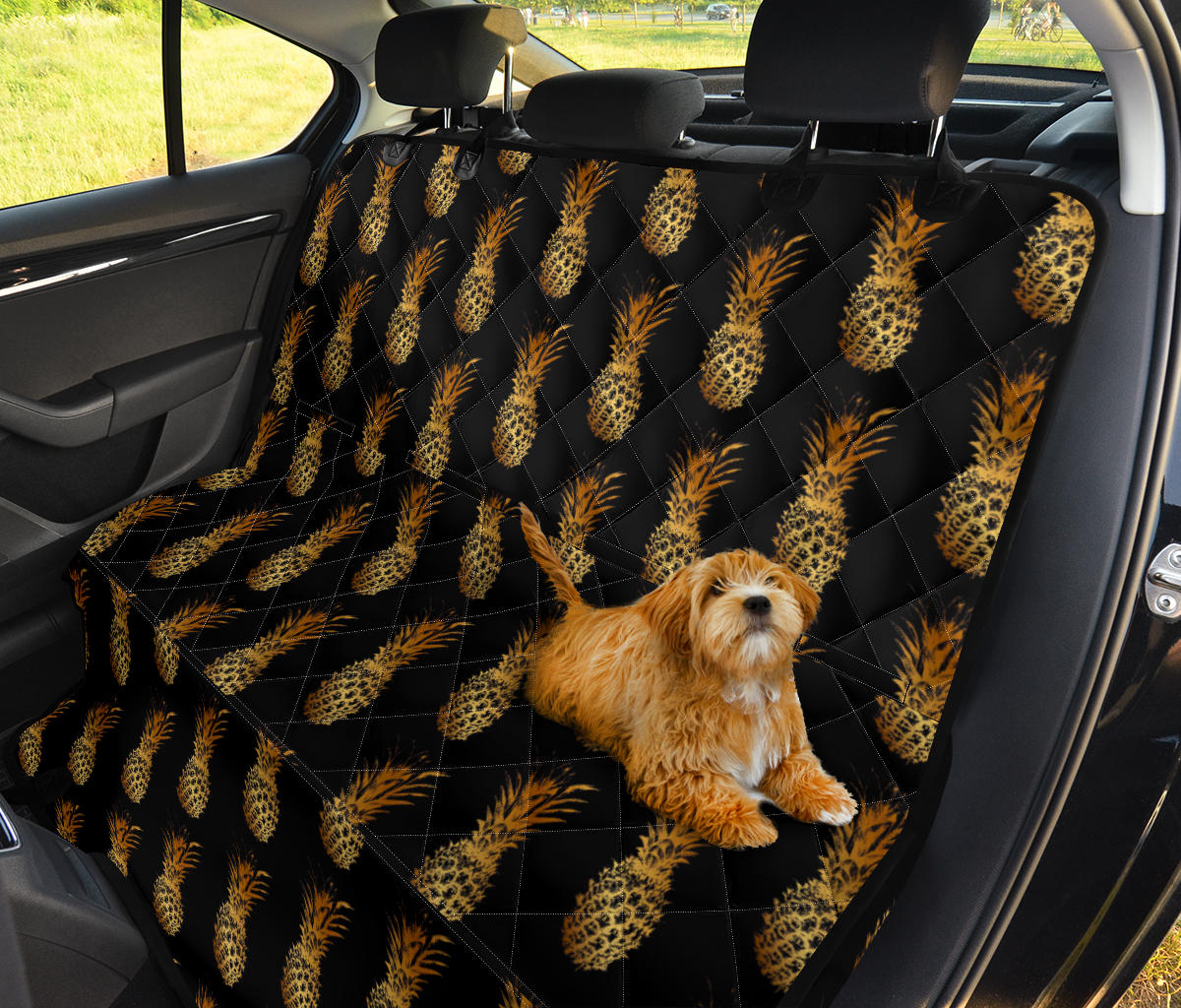Pineapple Pattern Print Design A02 Rear Dog Car Seat Cover Hammock
