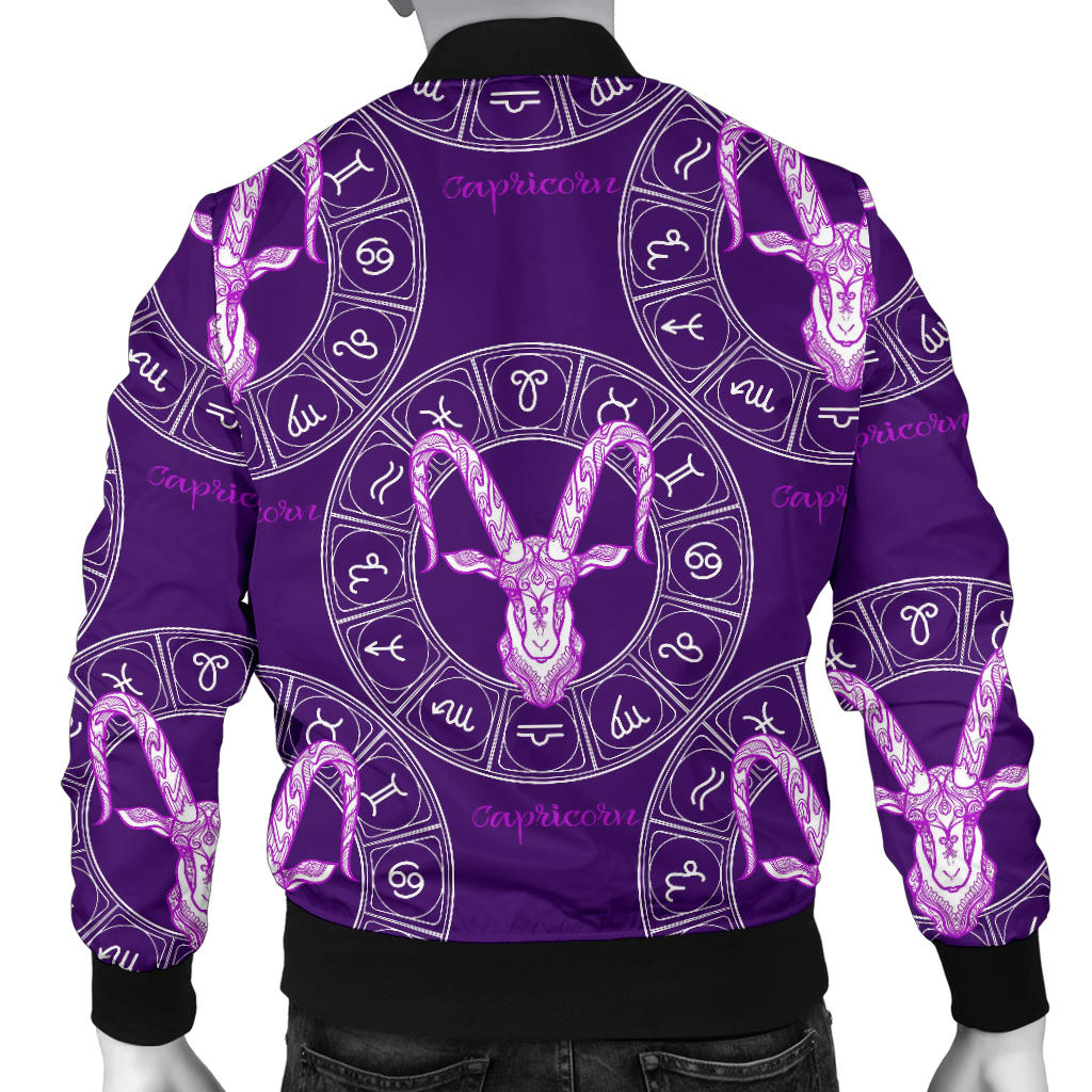Capricorn Zodiac Pattern Print Design 04 Men Bomber Jacket