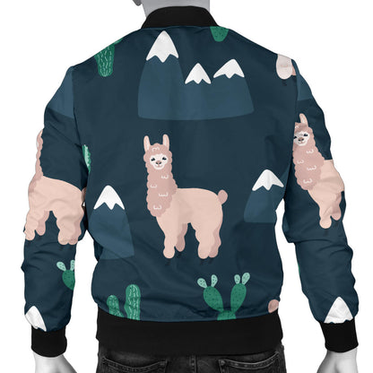 Llama Pattern Print Design 06 Men Bomber Jacket