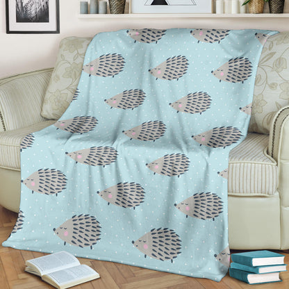Hedgehog Pattern Print Design 02 Premium Blanket