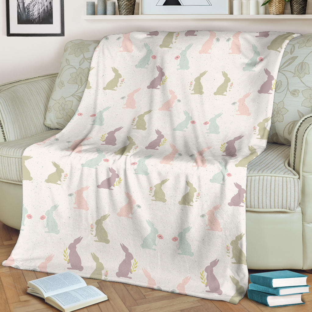Bunny Pattern Print Design 05 Premium Blanket