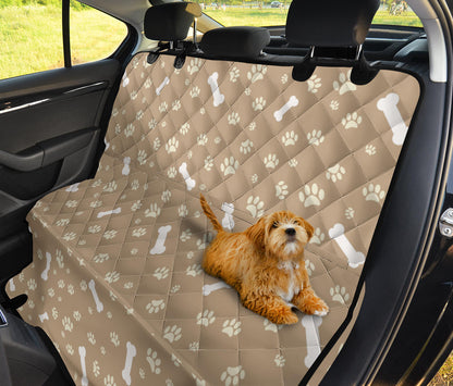 Dog Bone Paw Pattern Print Design 01 Rear Dog Car Seat Cover Hammock