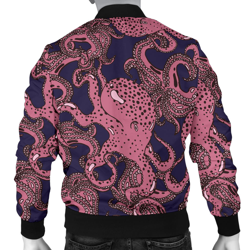 Octopus Pattern Print Design A03 Men Bomber Jacket