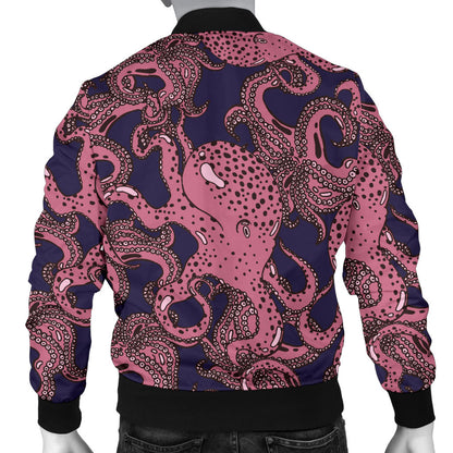 Octopus Pattern Print Design A03 Men Bomber Jacket