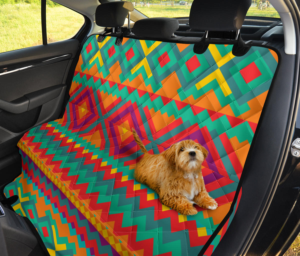 Mexican Pattern Print Design 04 Rear Dog Car Seat Cover Hammock