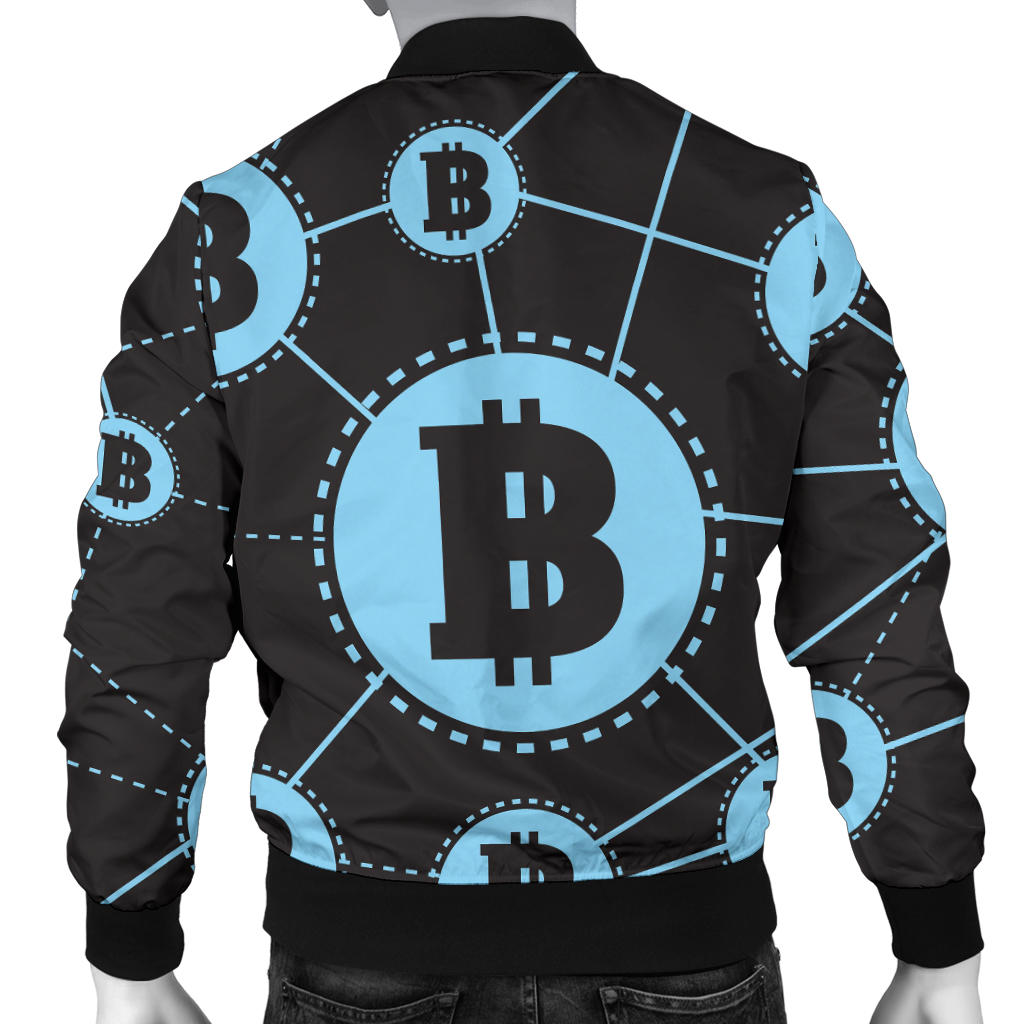 Cryptocurrency Pattern Print Design 02 Men Bomber Jacket