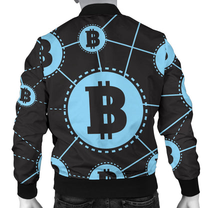 Cryptocurrency Pattern Print Design 02 Men Bomber Jacket