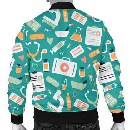 Medical Pattern Print Design 03 Men Bomber Jacket