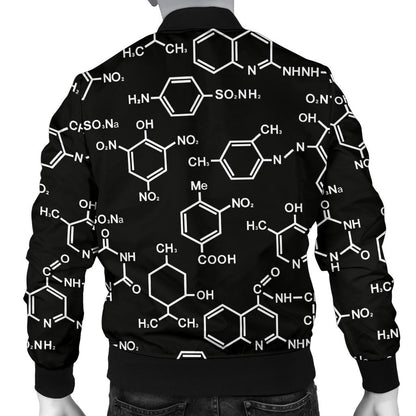 Chemical Pattern Print Design 02 Men Bomber Jacket