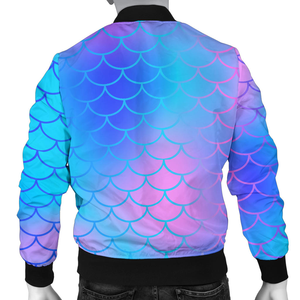 Mermaid Scales Pattern Print Design 04 Men Bomber Jacket