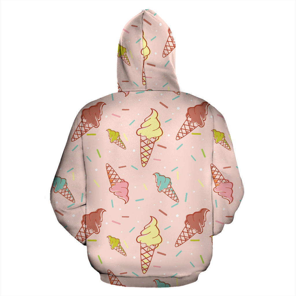 Ice Cream Pattern Print Design 02 Pullover Hoodie