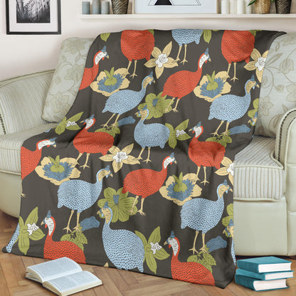 Guinea Fowl Pattern Print Design 02 Premium Blanket