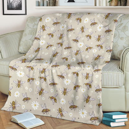 Bee Pattern Print Design 03 Premium Blanket