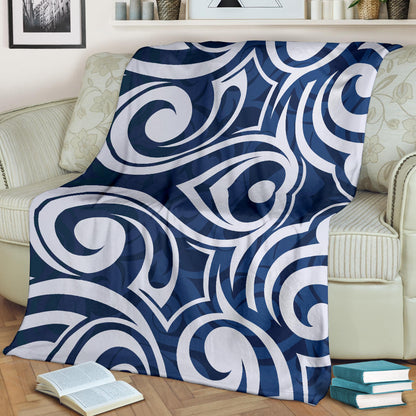 Maori Pattern Print Design 01 Premium Blanket
