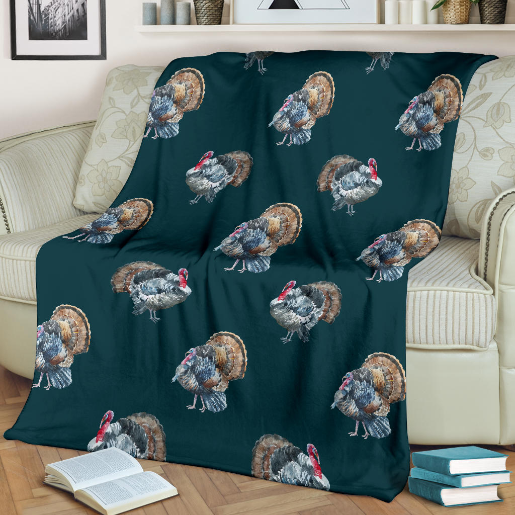 Turkey Pattern Print Design 03 Premium Blanket