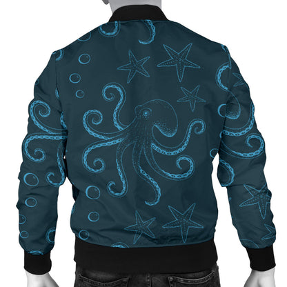 Octopus Pattern Print Design A05 Men Bomber Jacket