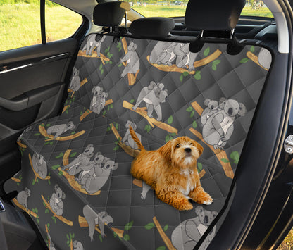 Koala Pattern Print Design 07 Rear Dog Car Seat Cover Hammock