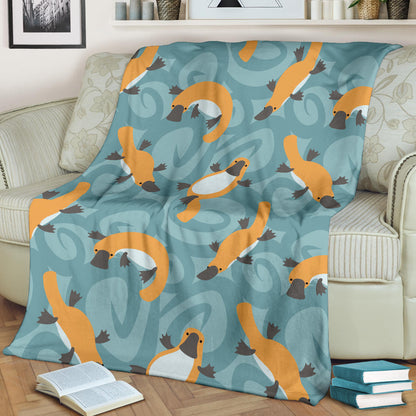 Platypus Pattern Print Design A01 Premium Blanket