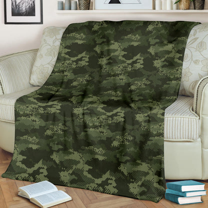 Army Camouflage Pattern Print Design 02 Premium Blanket