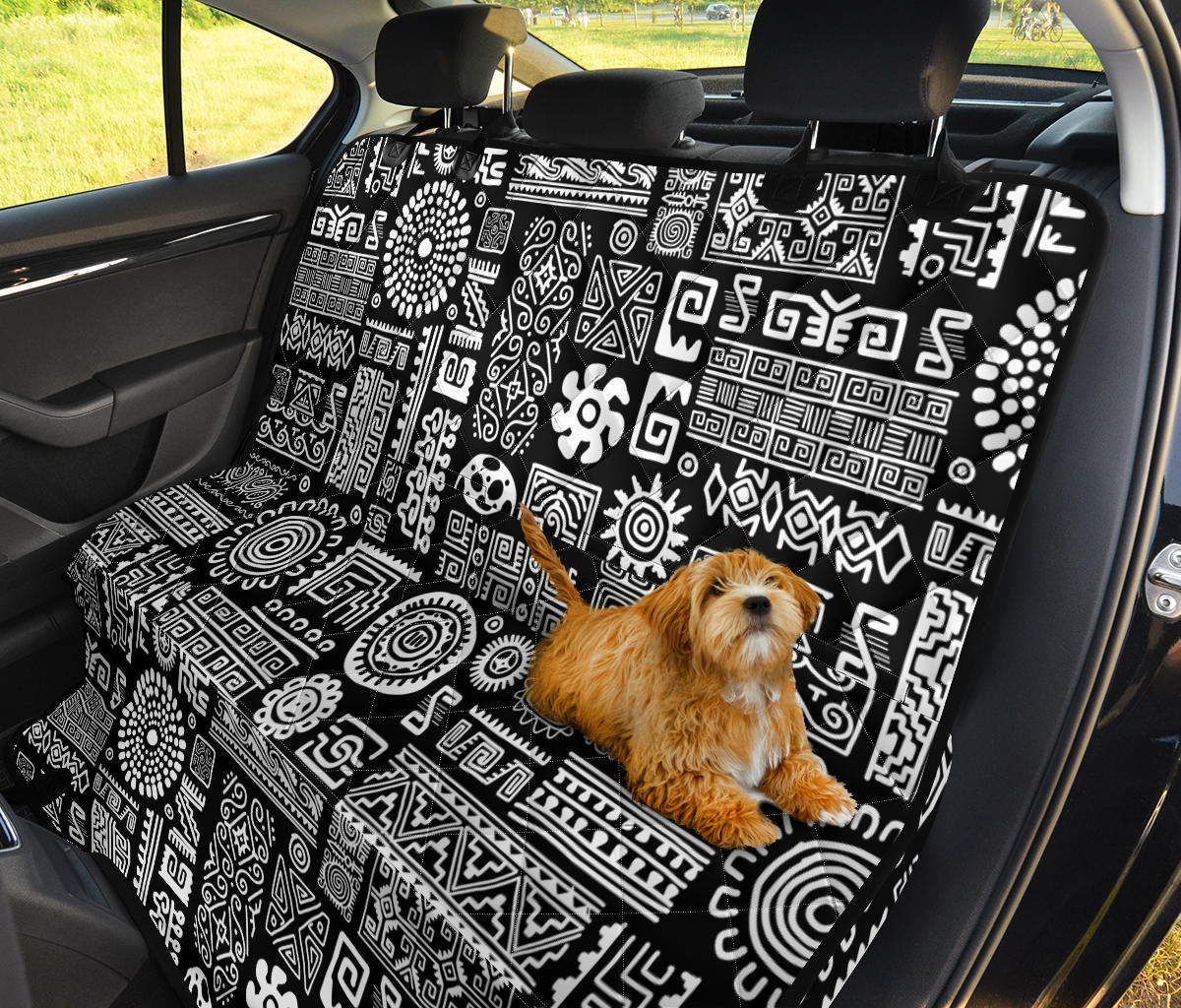 Polynesian Pattern Print Design A02 Rear Dog Car Seat Cover Hammock