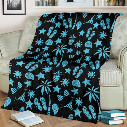 Beach Scene Pattern Print Design 03 Premium Blanket