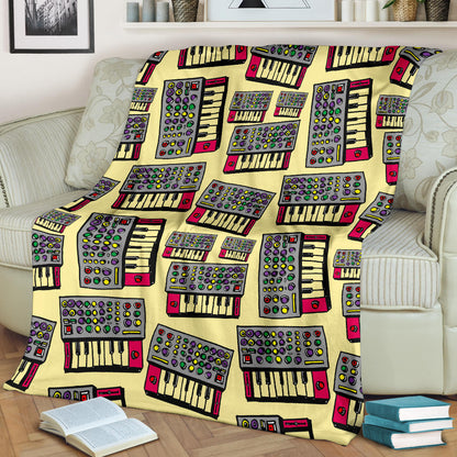 Synthesizer Pattern Print Design 01 Premium Blanket