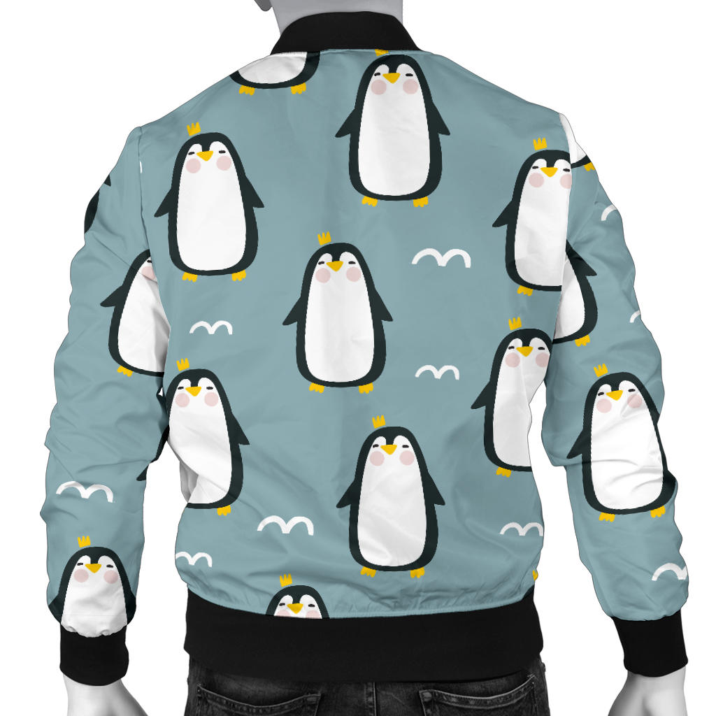 Penguin Pattern Print Design A02 Men Bomber Jacket