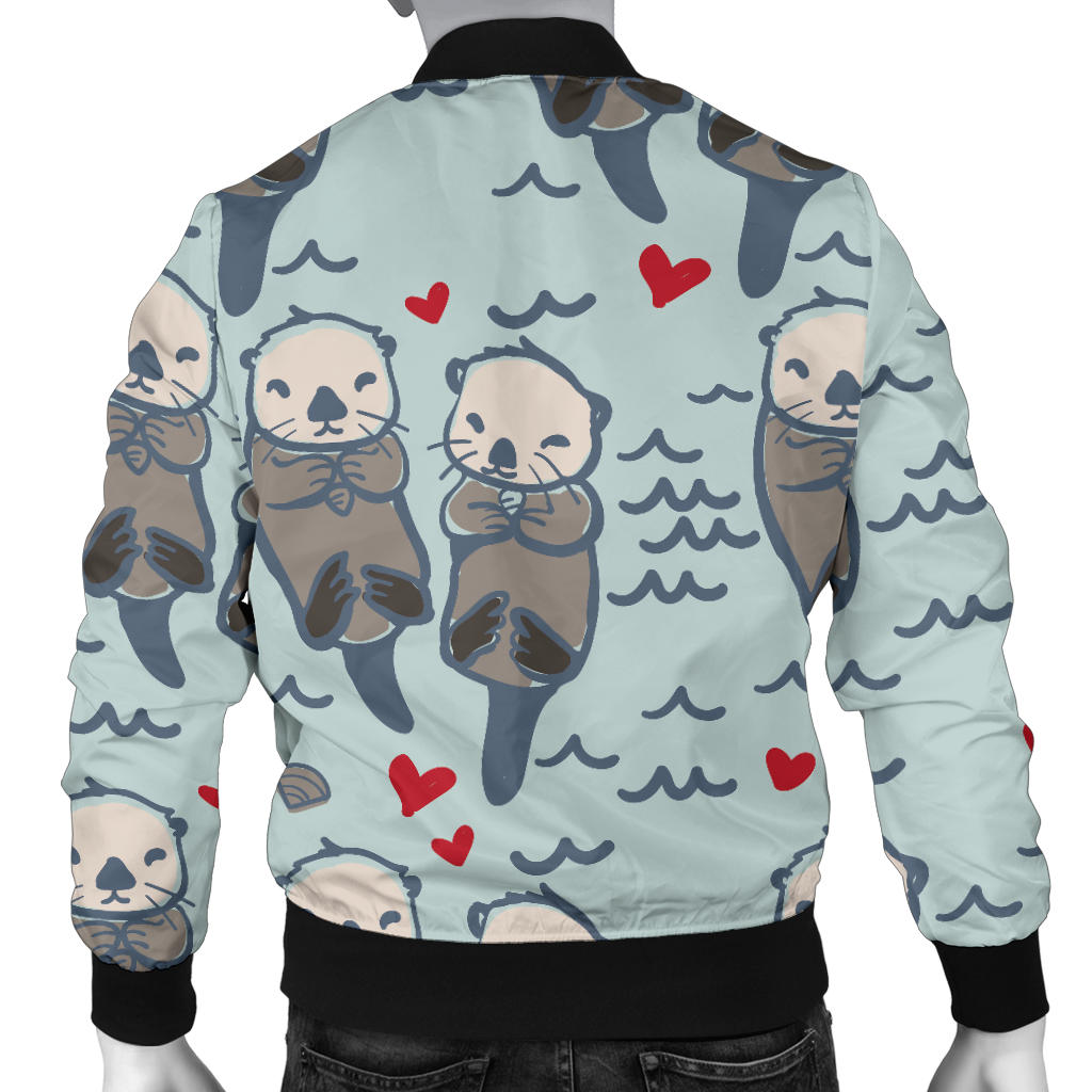 Sea Otter Pattern Print Design 03 Men Bomber Jacket
