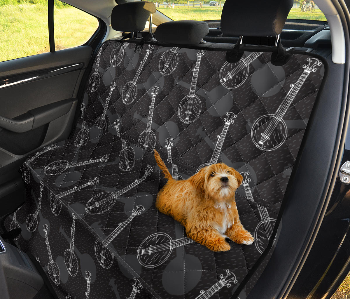 Banjo Pattern Print Design 03 Rear Dog Car Seat Cover Hammock