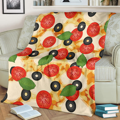 Pizza Pattern Print Design A05 Premium Blanket