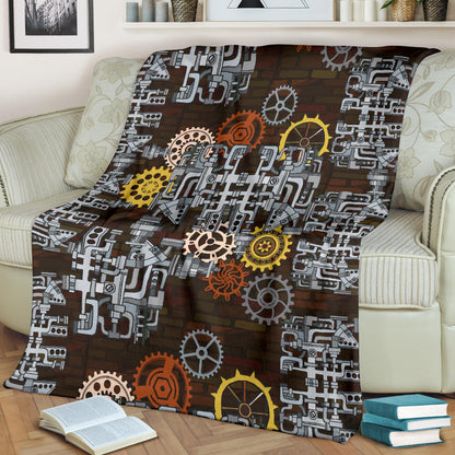 Mechanic Pattern Print Design 04 Premium Blanket