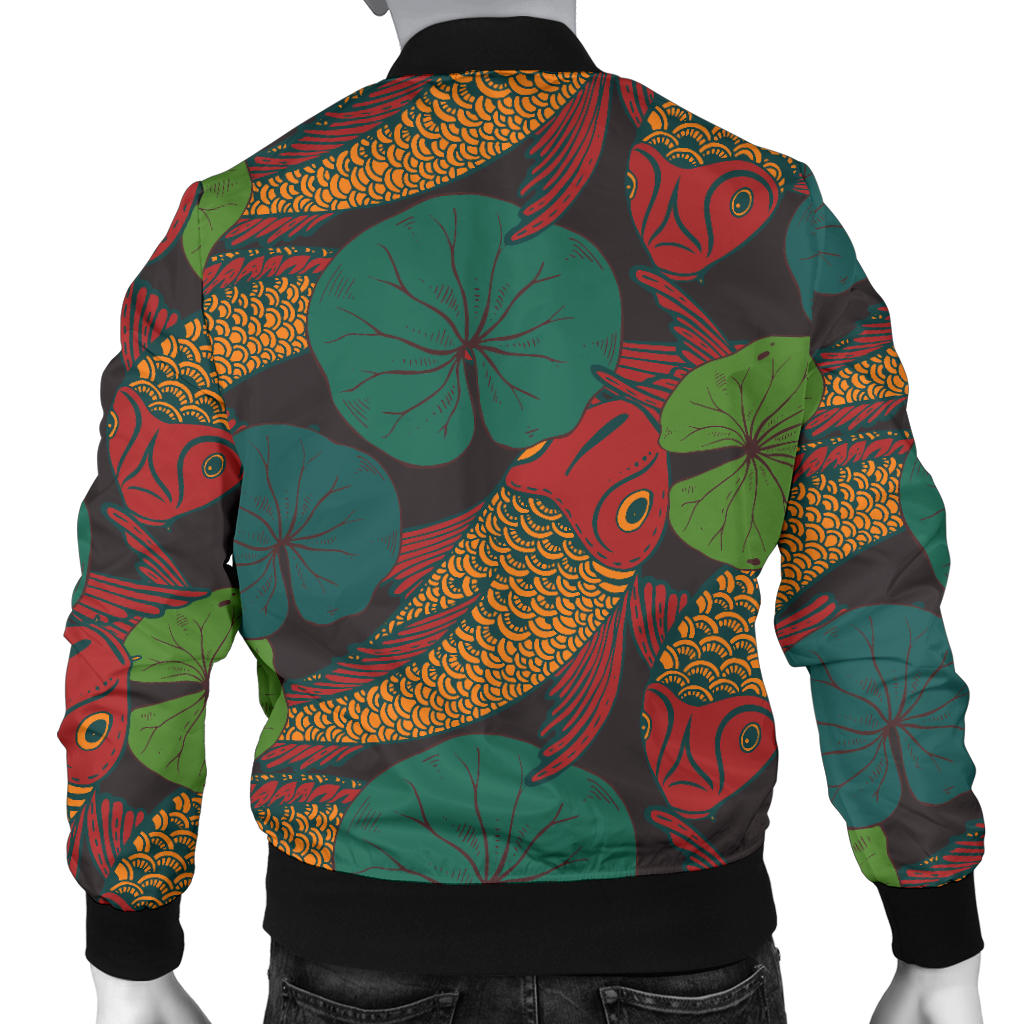 KOI Fish Pattern Print Design 01 Men Bomber Jacket