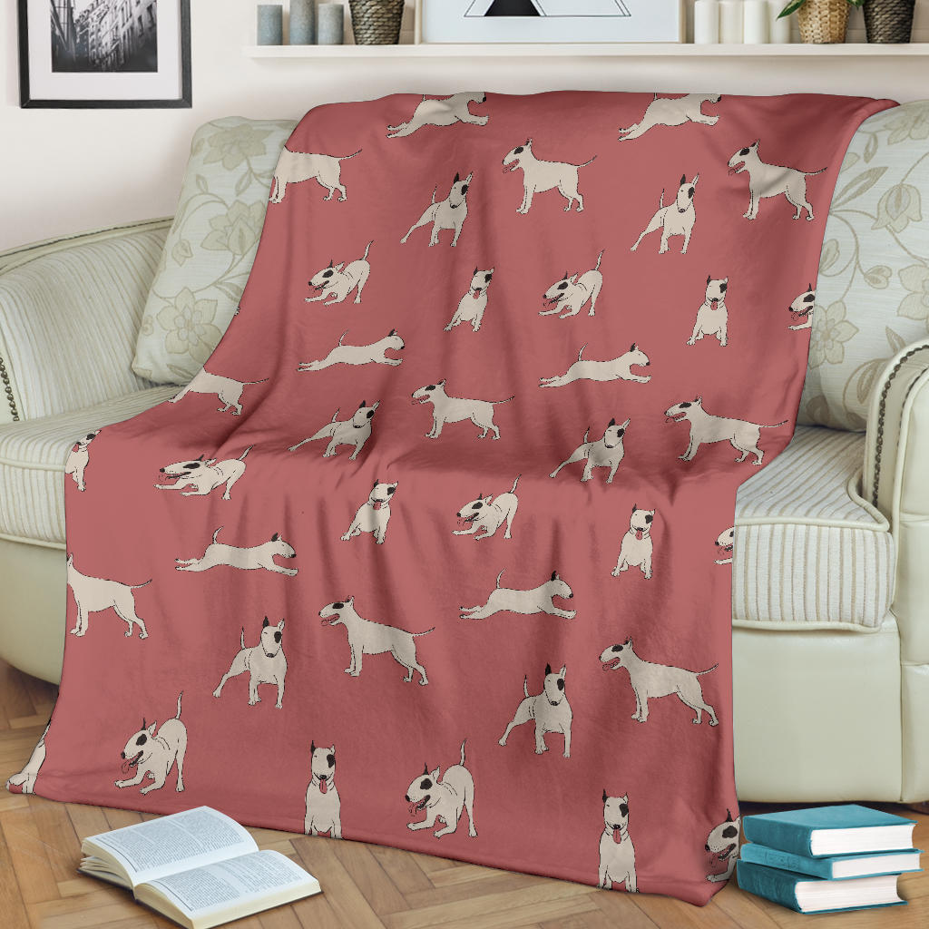 Bull Terriers Pattern Print Design 09 Premium Blanket