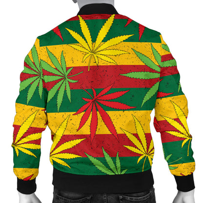 Rasta Pattern Print Design A03 Men Bomber Jacket