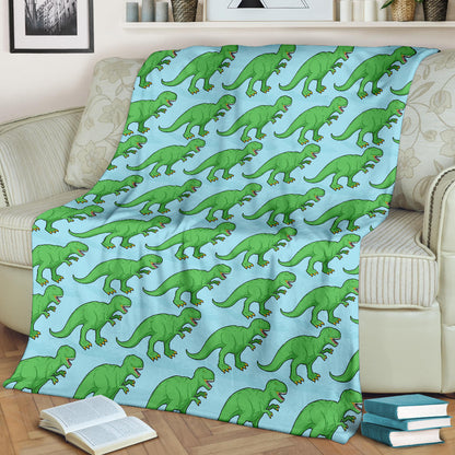 T Rex Pattern Print Design A01 Premium Blanket