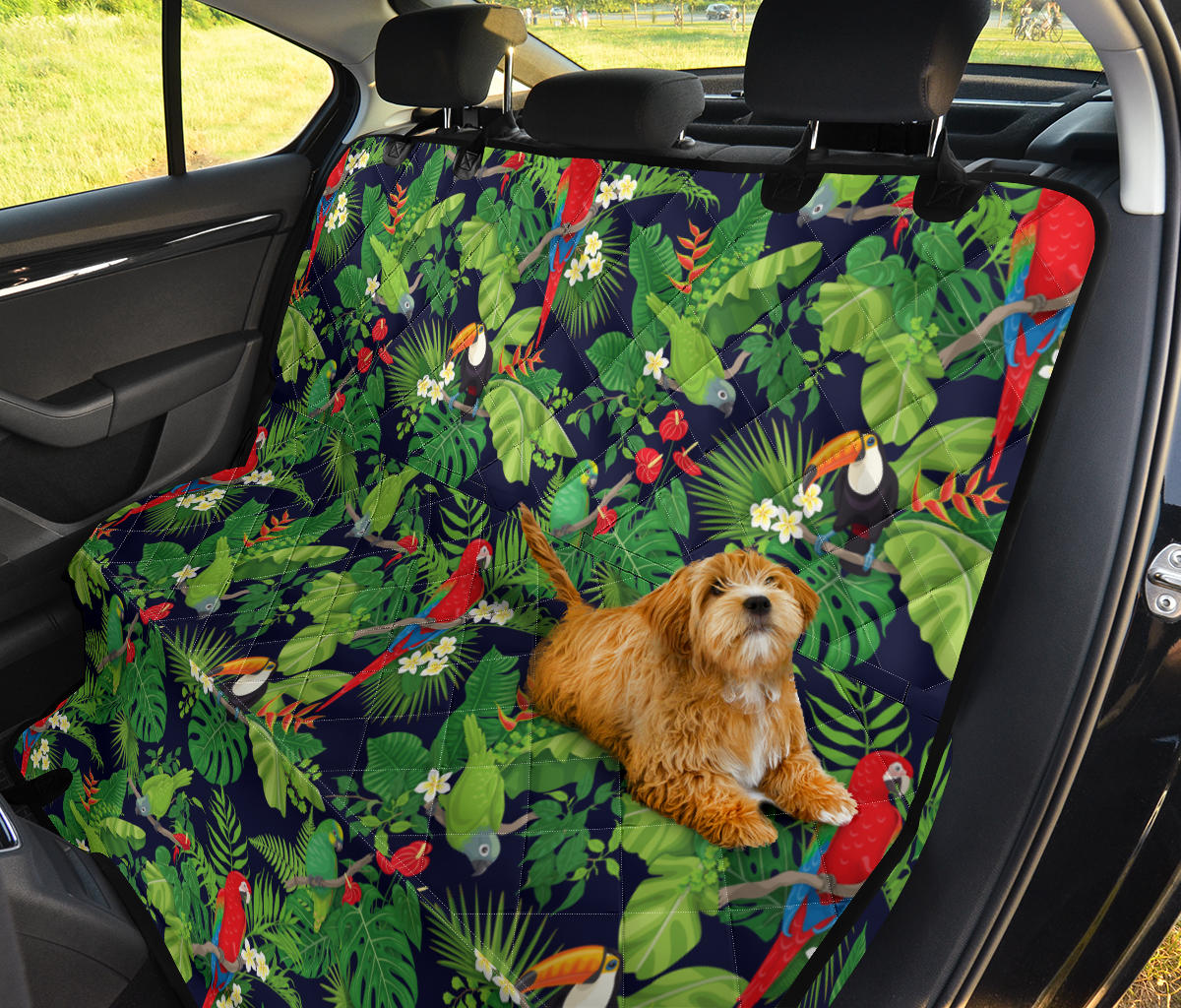 Rainforest Parrot Pattern Print Design A03 Rear Dog Car Seat Cover Hammock