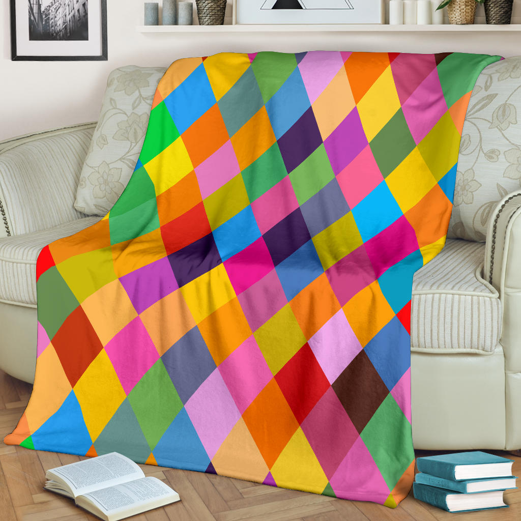 Harlequin Pattern Print Design 02 Premium Blanket