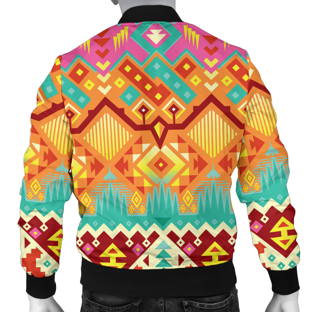 Aztec Pattern Print Design 03 Men Bomber Jacket